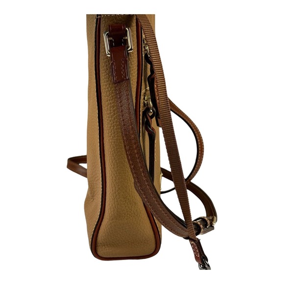 DOONEY & BOURKE Triple Zip Crossbody Shoulder Bag Carmel Pebble Grain LeatherEUC - Picture 12 of 16